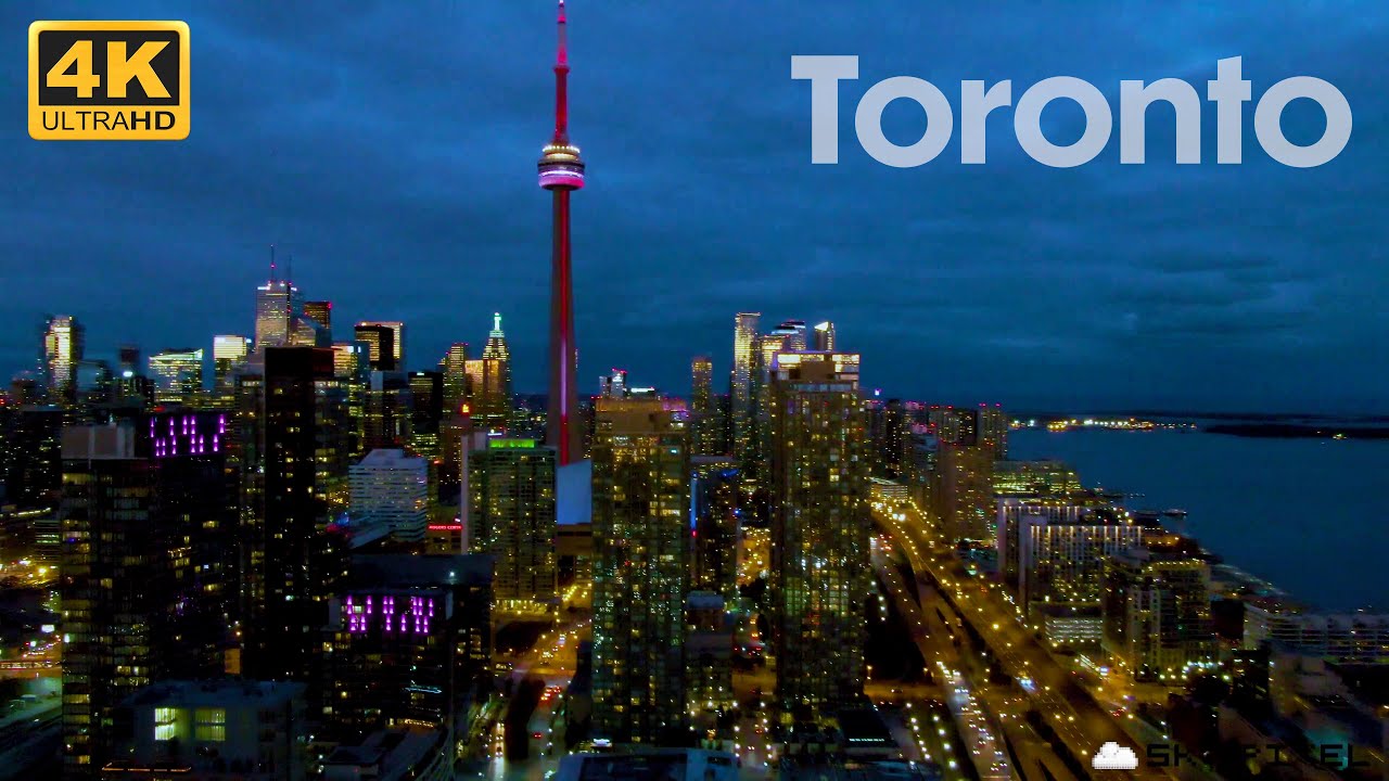 A Ghost Town in the Heart of Toronto: Aerial Drone Video of Downtown with No Traffic (4K)