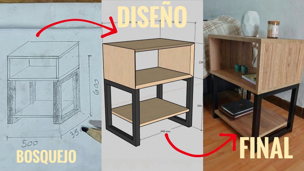 DISEÑO OPTIMIZACION DESPIECE Y ARMADO | Mesita de Arrimo Estilo Industrial | BANG!