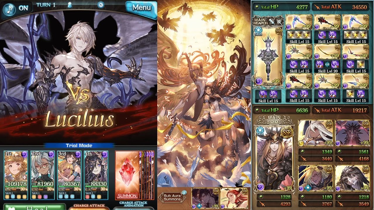 Granblue Fantasy: Halluel and Malluel Grand Test Run (Lucilius HL Dark Solo)