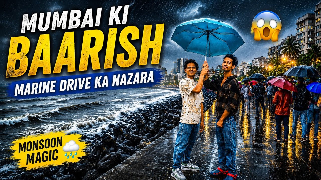 Mumbai Ki Baarish + Marine Drive = Dil Jeet Lene Wala Nazara 😍 | Mumbai Monsoon Full Vlog 🌧️