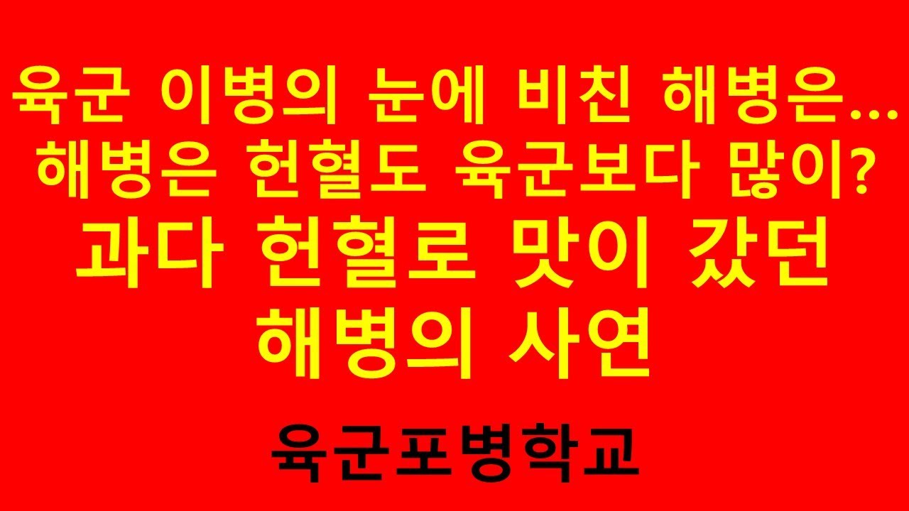 육군 이등병의 눈에 비친 해병의 모습