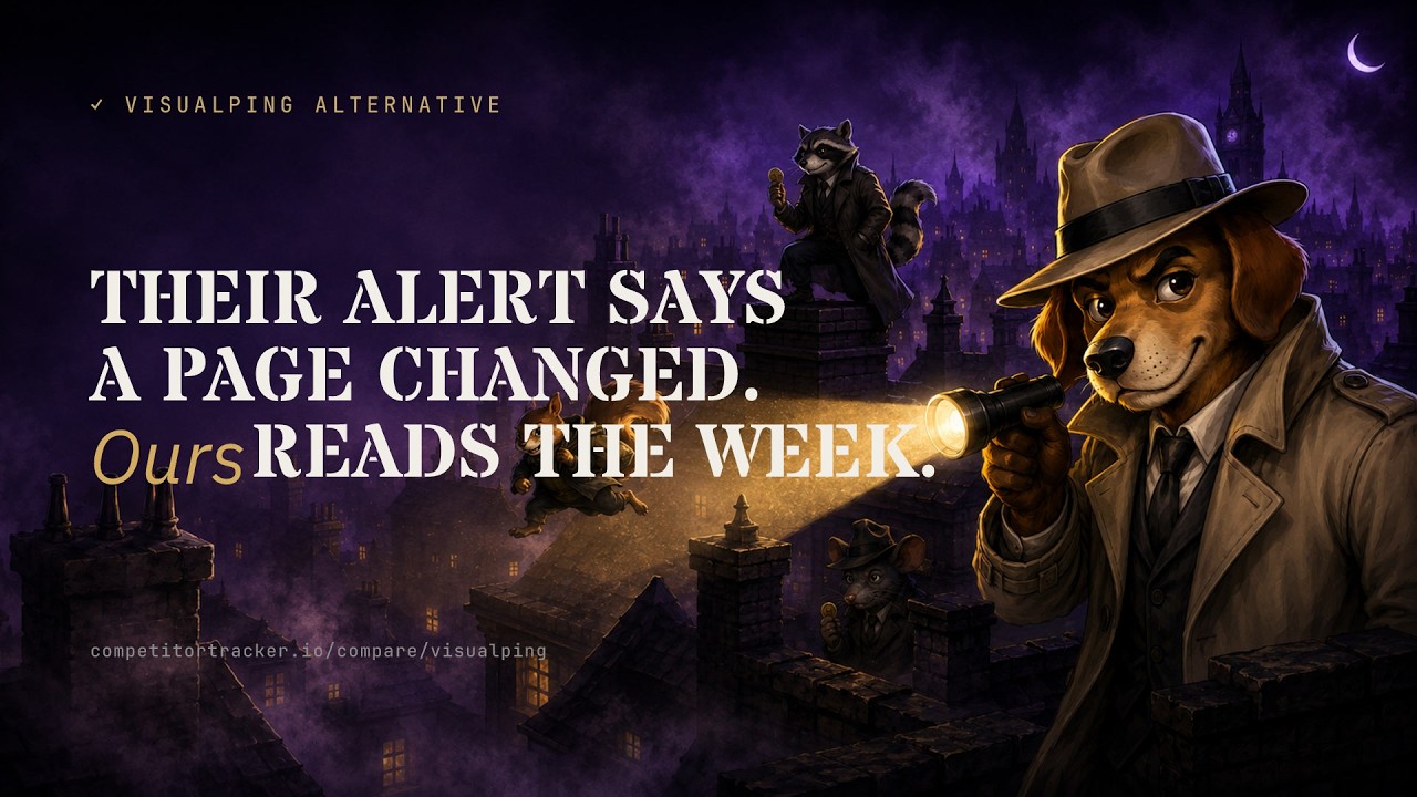 Visualping alternative: alerts vs the $10 Monday dossier (July 2026) | Competitor Tracker & Co.