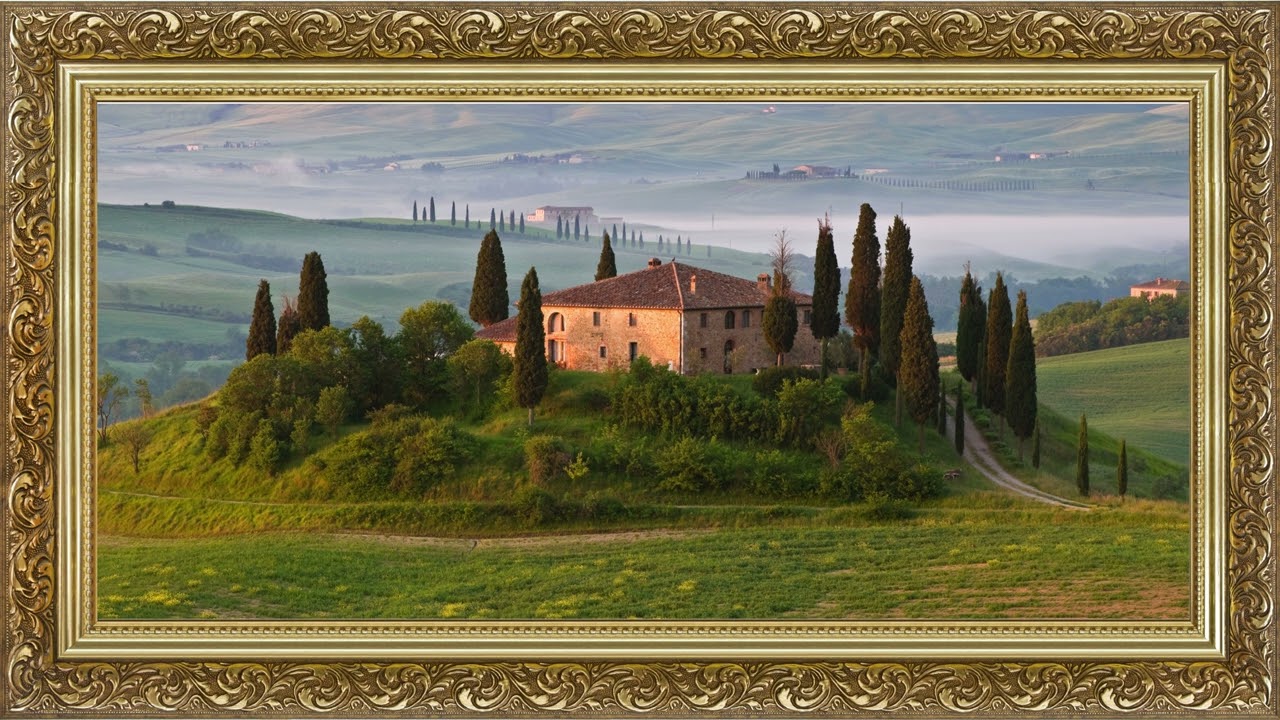 Tuscany Villa | 2 Hours Framed Painting | TV Wallpaper | 4K TV Art Screensaver #tvart #ambient