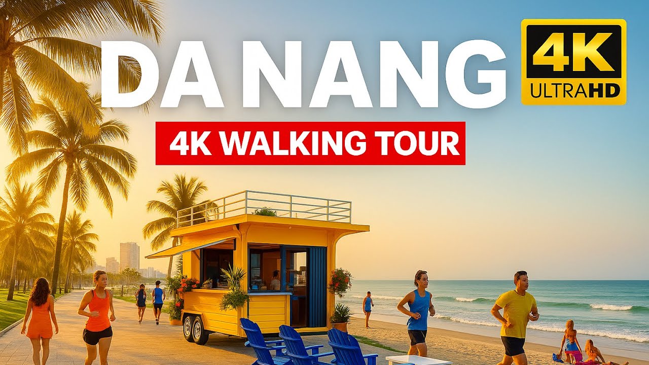 DA NANG 🇻🇳 Promenade & Beach Walking Tour 4K HDR | Summer 2025 Vietnam