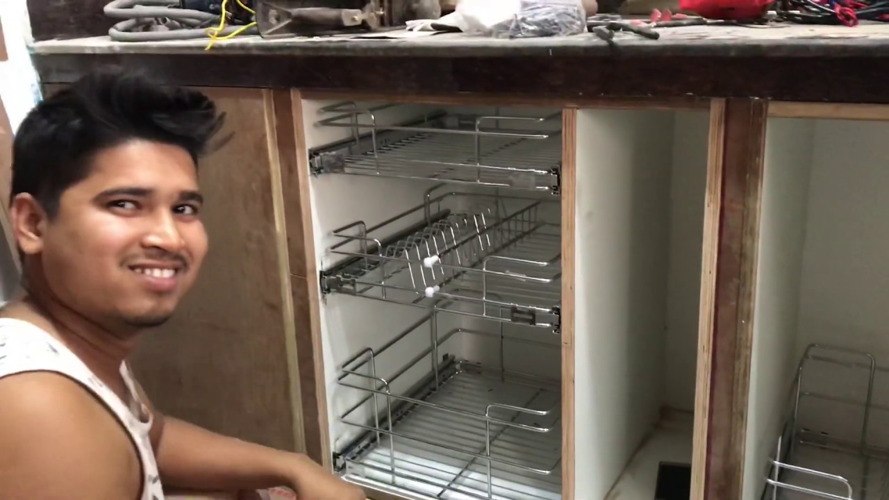 Kitchen में  SS Basket कैसे लगाते है ? How to Fitting SS Basket in Modular Kitchen