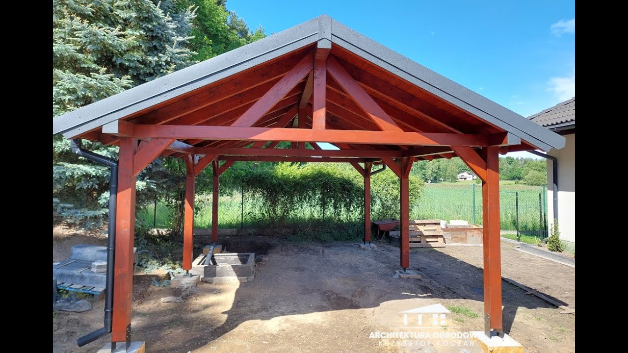 Carport600x400 Architektura Kris - konstrukcje z drewna klejonego