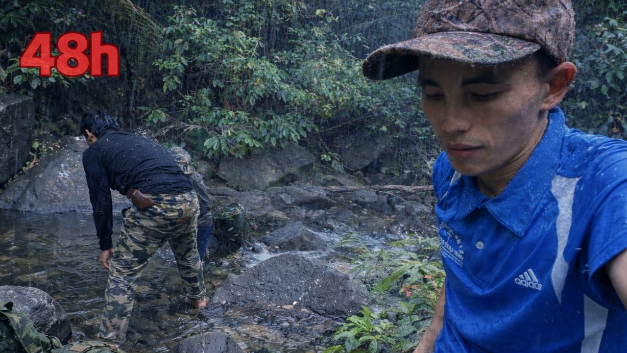 Hai Ngày Kiếm Thức Ăn Trong Khu Rừng BÍ ẨN Gặp Trận Báo Lớn  | Sinh Tồn 48h (Phần 1)