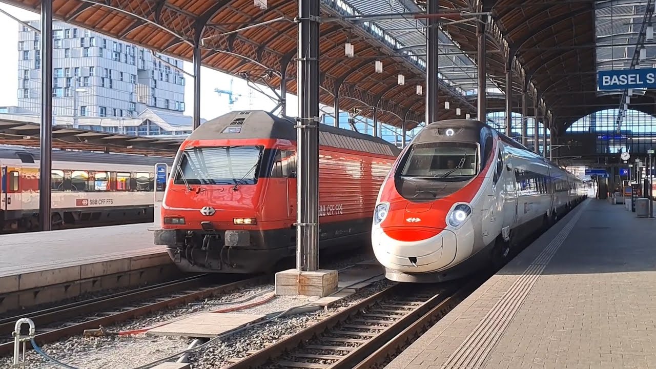 Züge in Bahnhof Basel SBB Schweiz🇨🇭 Trains in Basel SBB STATION Switzerland🇨🇭