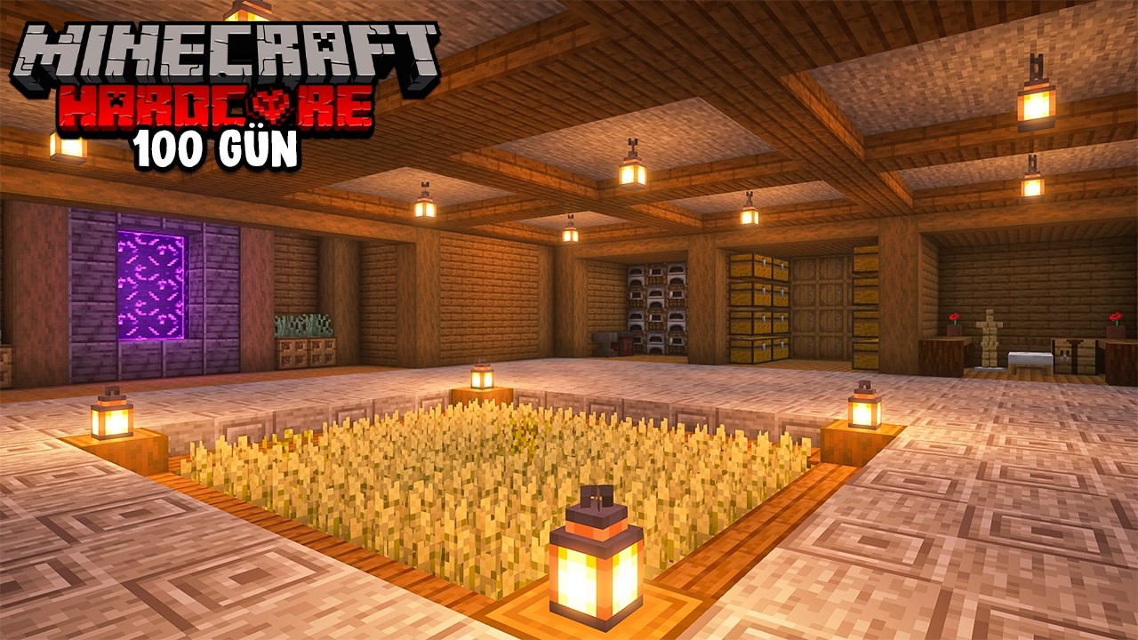 Minecraft'ta 100 Günde Mükemmel Yeraltı Evi İnşa Ettim!