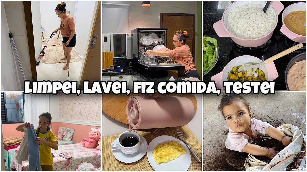 ROTINA CUIDANDO DA CASA / TESTEI PRODUTOS DA SHOPEE | BRINCOU COM TERRA PELA 1° VEZ | mãe de cinco 