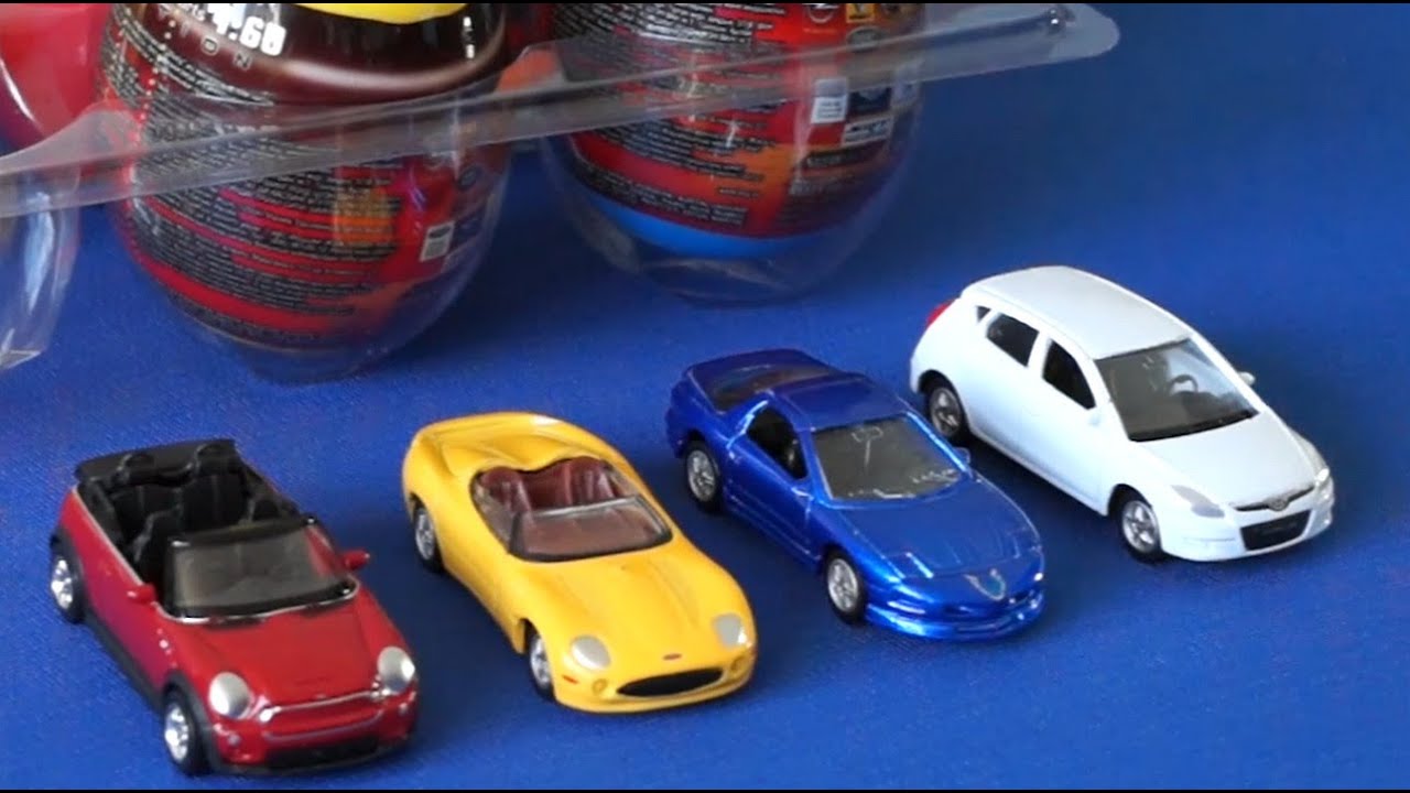 Машинки Welly. Сюрпризы для детей. Surprise Eggs Cars Welly Kinder Toys