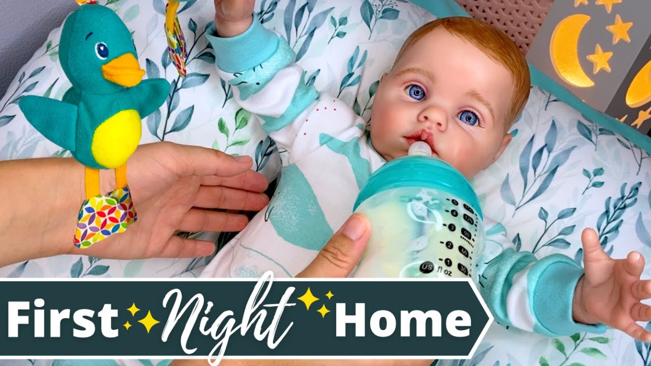 Baby Kai's First Night Home: Relaxing Bath, Changing & Feeding Reborn Baby Boy.