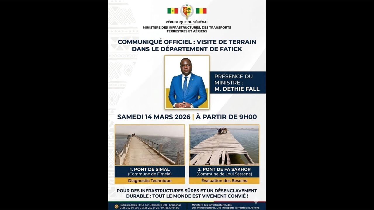 Direct de Simal visite du Ministre des infrastructures M. Déthié Fall