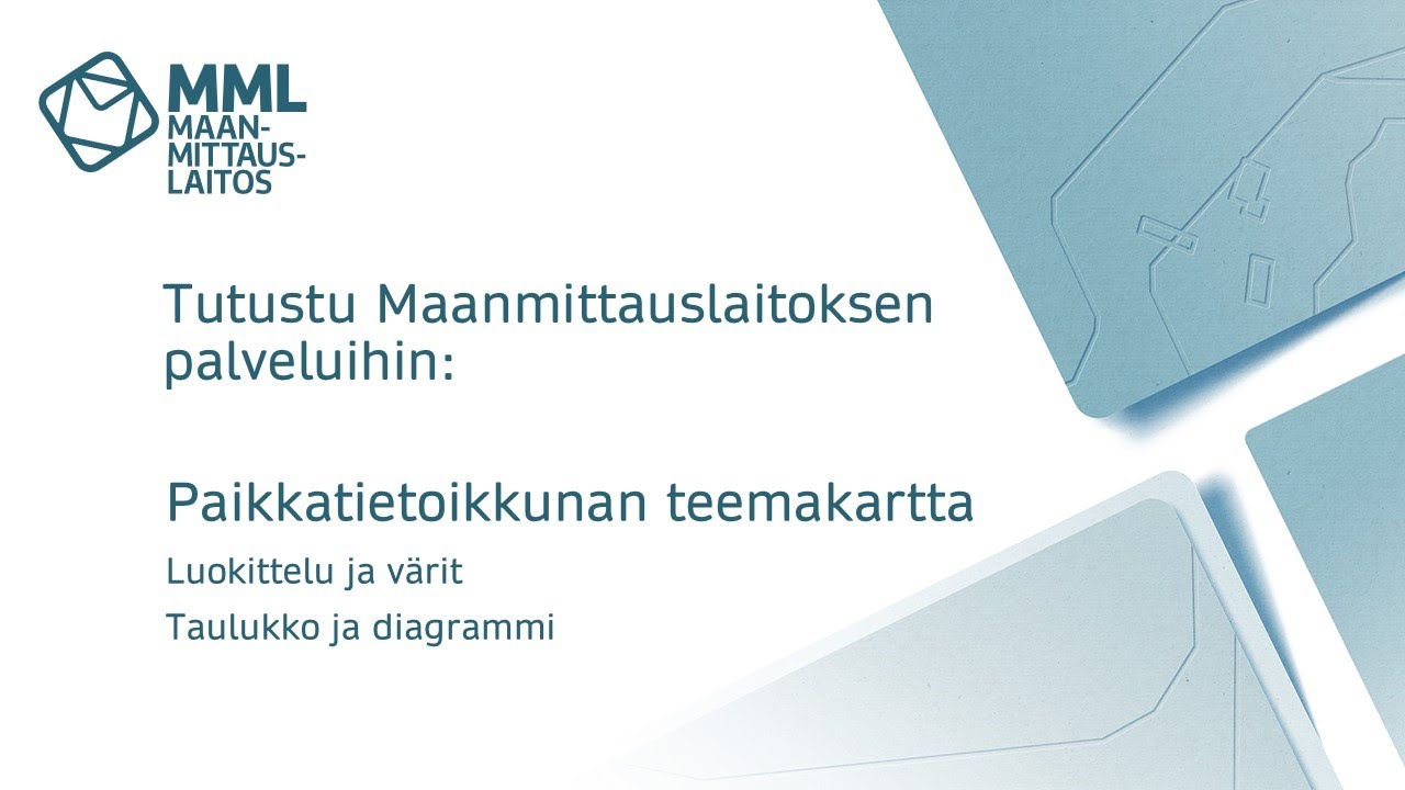 Paikkatietoikkunan teemakartta - luokittelu ja värit, taulukko ja diagrammi