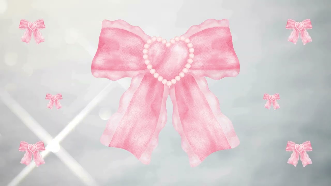 1 Hour Soft Girl Aesthetic TV Screen with Bows | Dreamy Pink Visuals + Chill Soft Girl Music