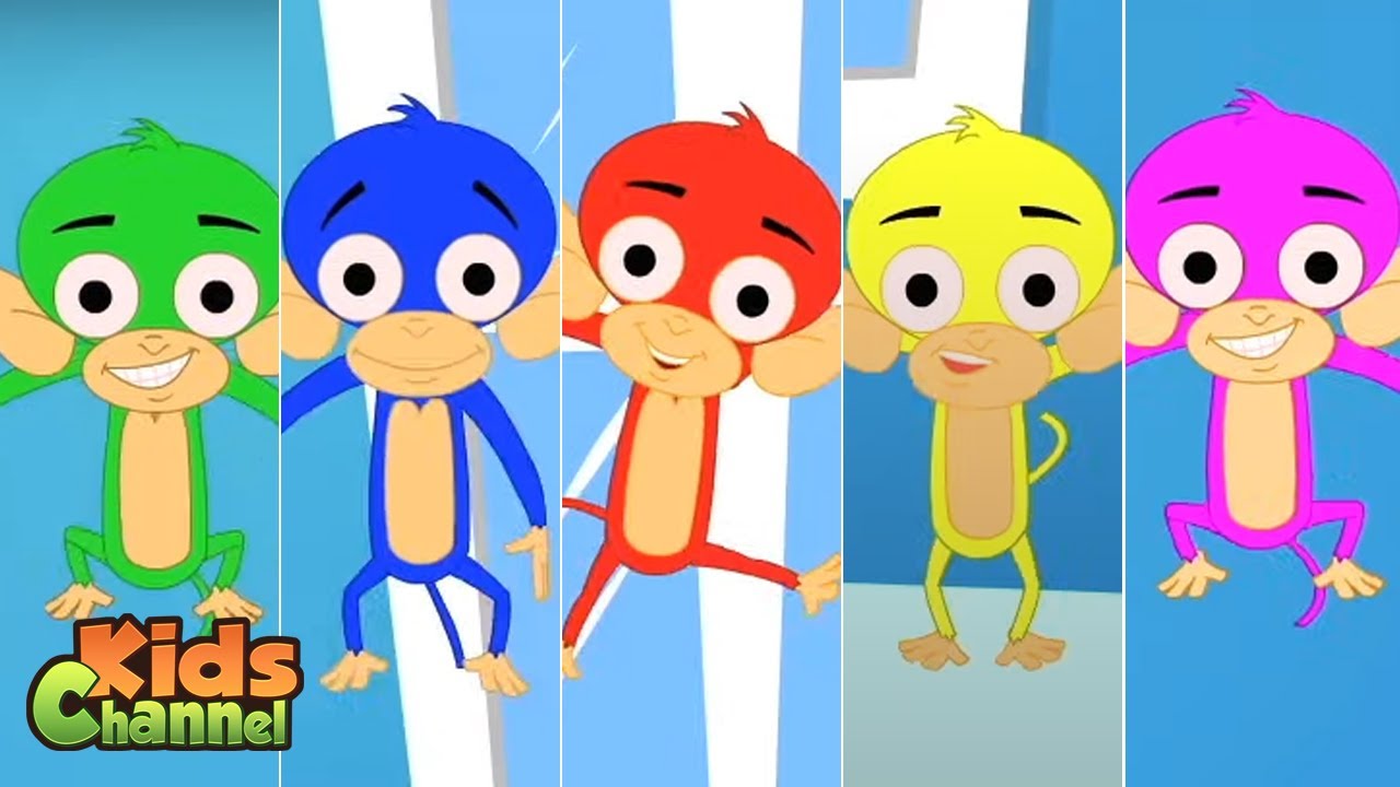 Cinco macaquinhos | Videos infantiles | Poemas populares | Musica para bebes