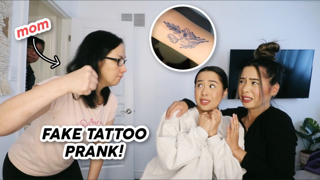 FAKE TATTOO PRANK ON MOM! | Caleon Twins