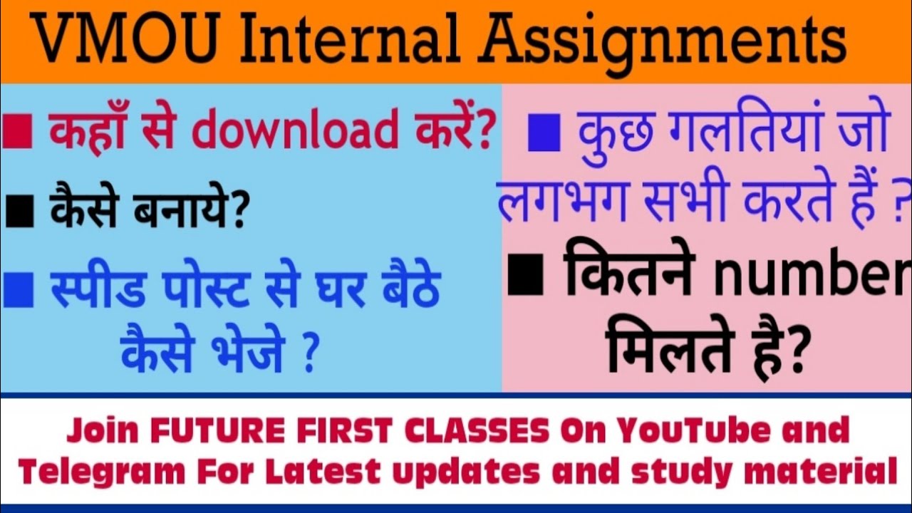 VMOU Internal Assignment kaise banaye / Assignment ka first page kaise banaye speed post kaise karai