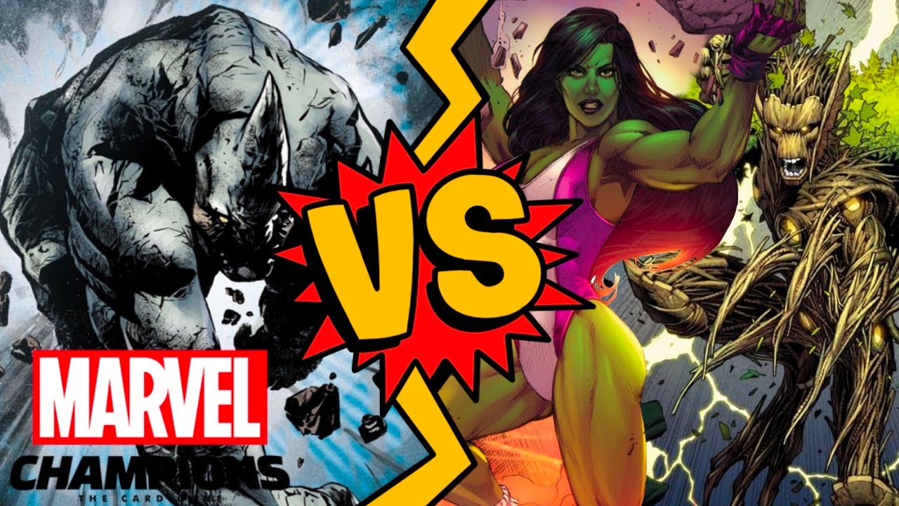 Rhino VS Groot and She Hulk! (Marvel Champions)