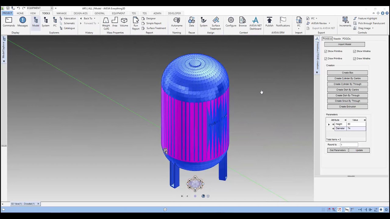 AVEVA E3D PML - Primitive creation from mesh