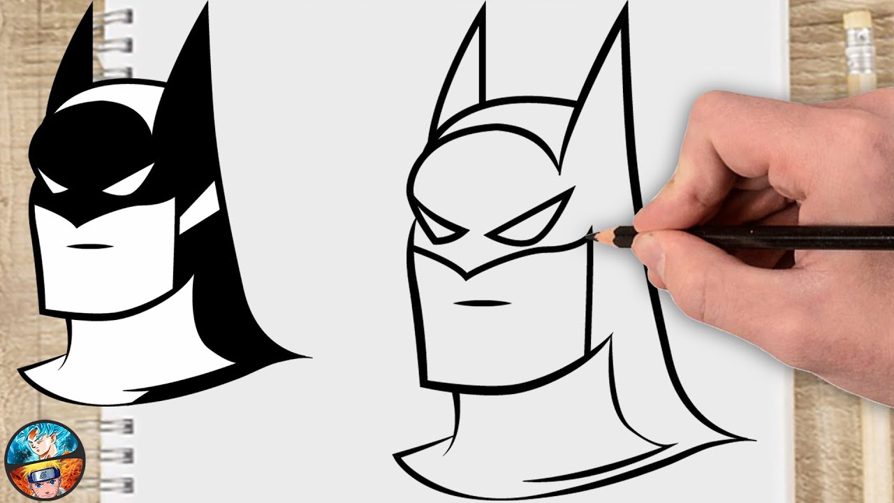 COMO DIBUJAR A BATMAN FÁCIL paso a paso dibujos - HOW TO DRAW BATMAN easy step by step