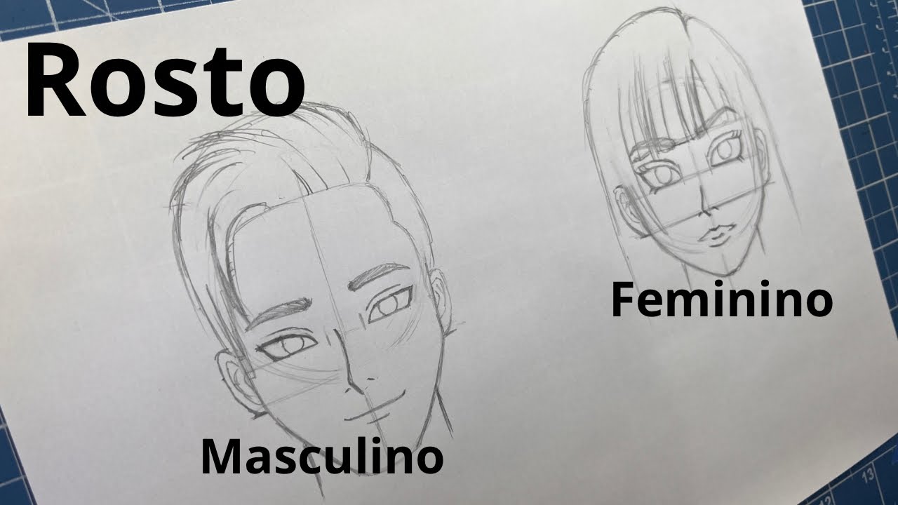 como desenhar rosto masculino e feminino