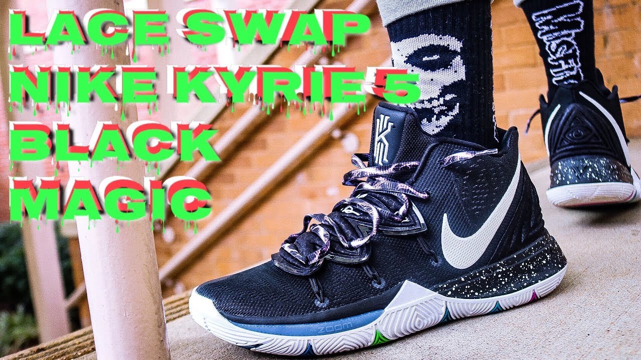 LACE SWAP -NIKE KYRIE 5 BLACK MAGIC - LACES BY DMG LACES
