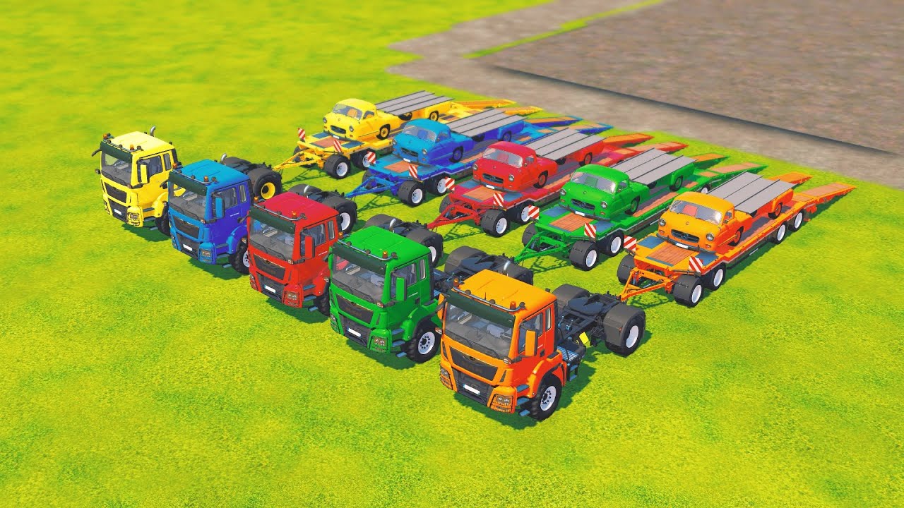 TRANSPORTING COLORFUL Mercedez Transporter WITH  MAN TRUCKS | FS22