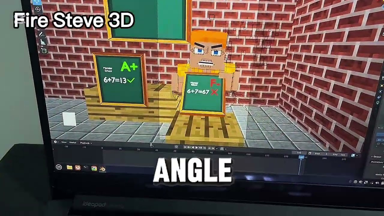 Behind the Scenes: Making Fire Steve 3D Animation! #minecraft #memes