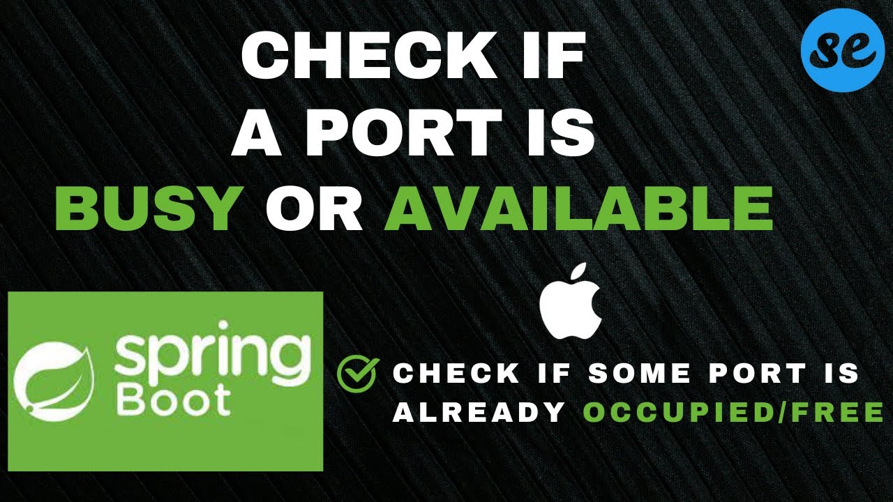 How To Check If Port Is Free/Available OR Used Already On Mac| Spring Boot | Tomcat Server