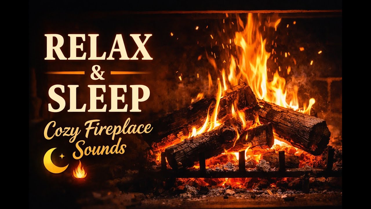 4K🔥 Fireplace Relaxation | Real Fire Burning Sounds for Deep Sleep & Stress Relief 4K
