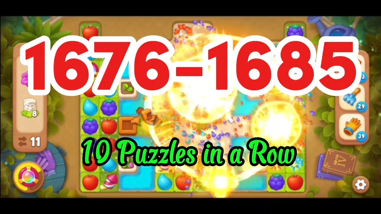 Level 1676-1685 No Boosters Walkthrough 💫 Match-3 Game Gardenscapes #games #gaming #gameplay