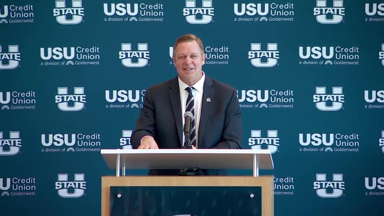 Bronco Mendenhall introduced as Utah State Aggies' new football coach