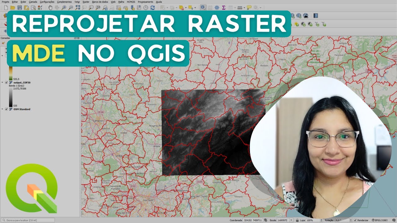 Reprojetar raster (MDE) no QGIS
