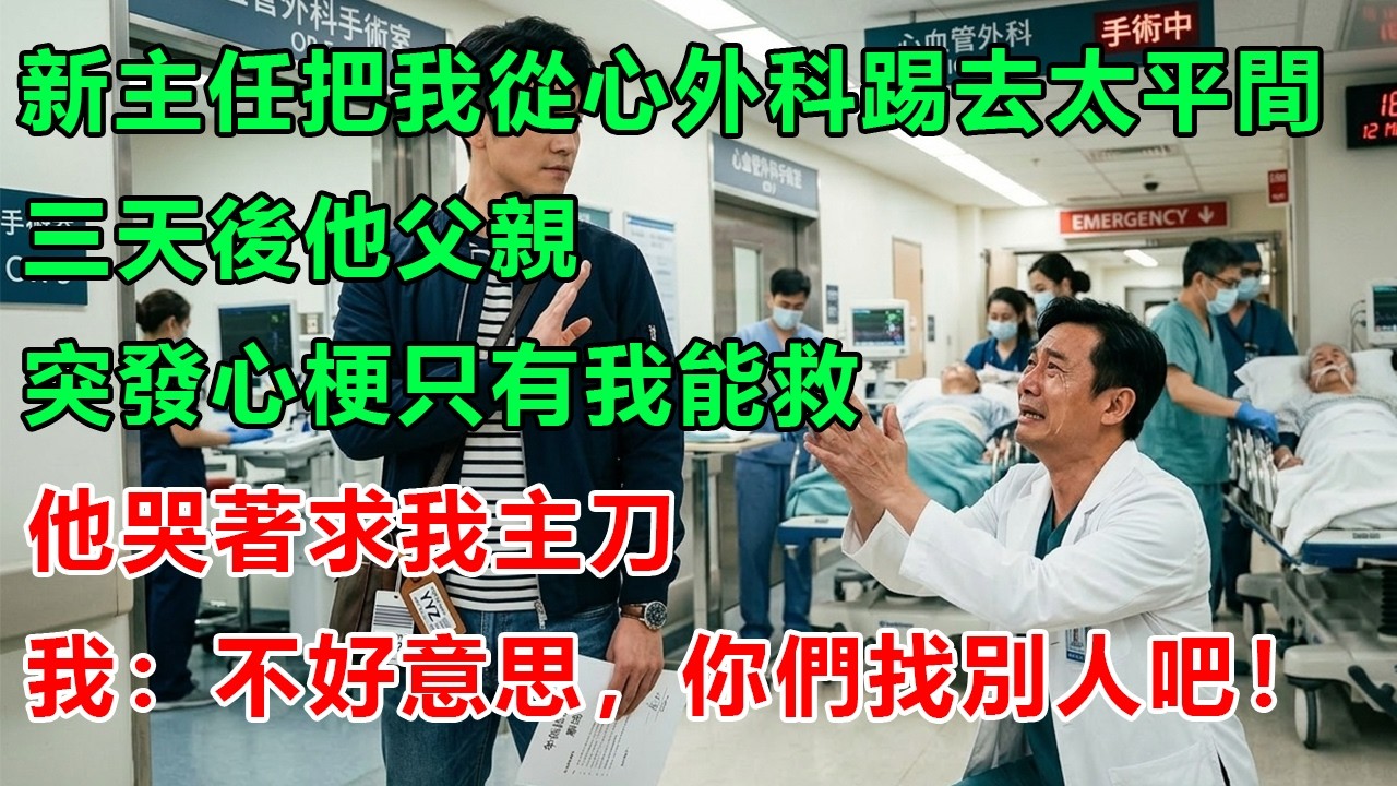 新主任把我從心外科踢去太平間，三天後他父親突發心梗只有我能救，他哭著求我主刀，我：不好意思，我年假批了，你們找別人吧！#幸福生活 #為人處世 #生活經驗 #情感故事 #婆媳故事 #子女孝順