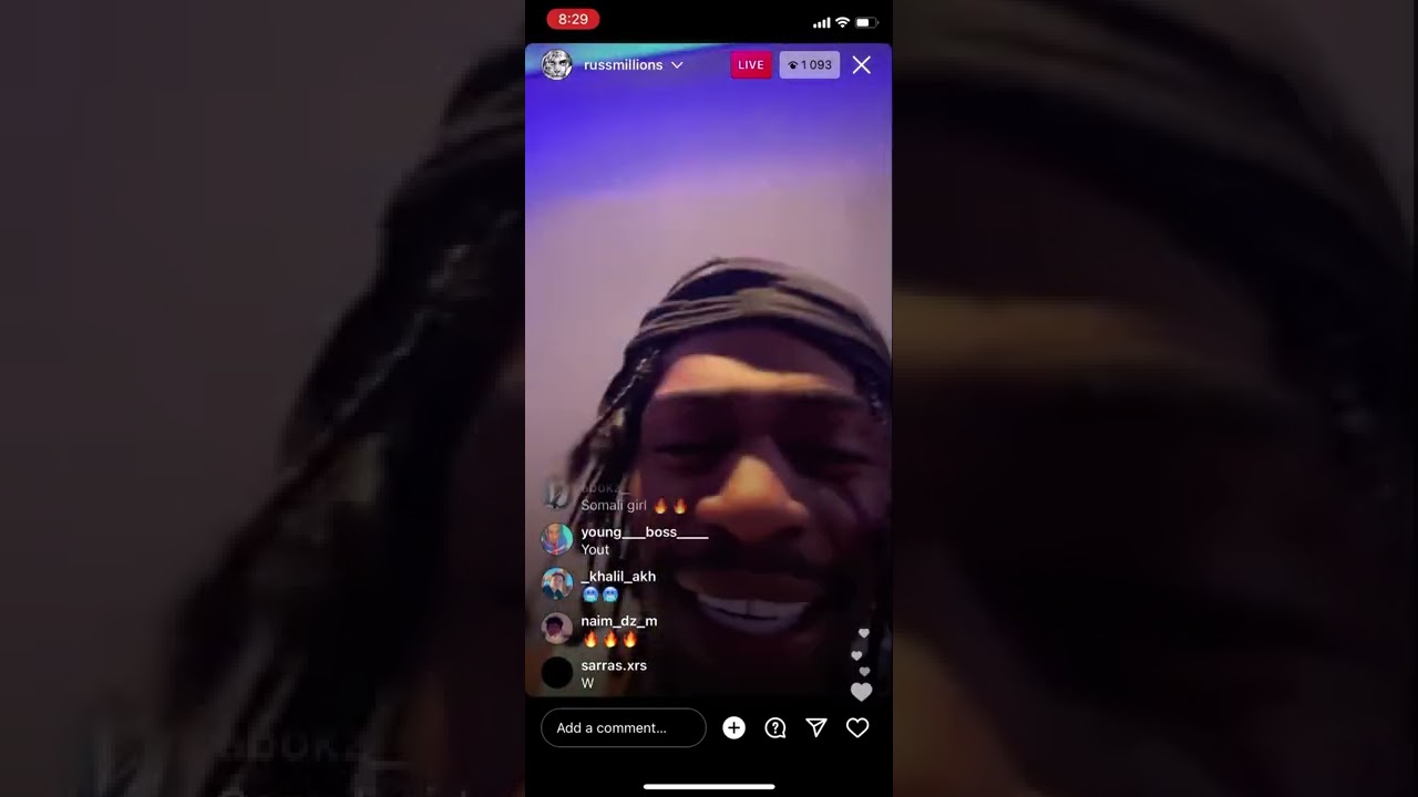 Russ Millions Instagram live ‘’Somali Girl’’ Leak