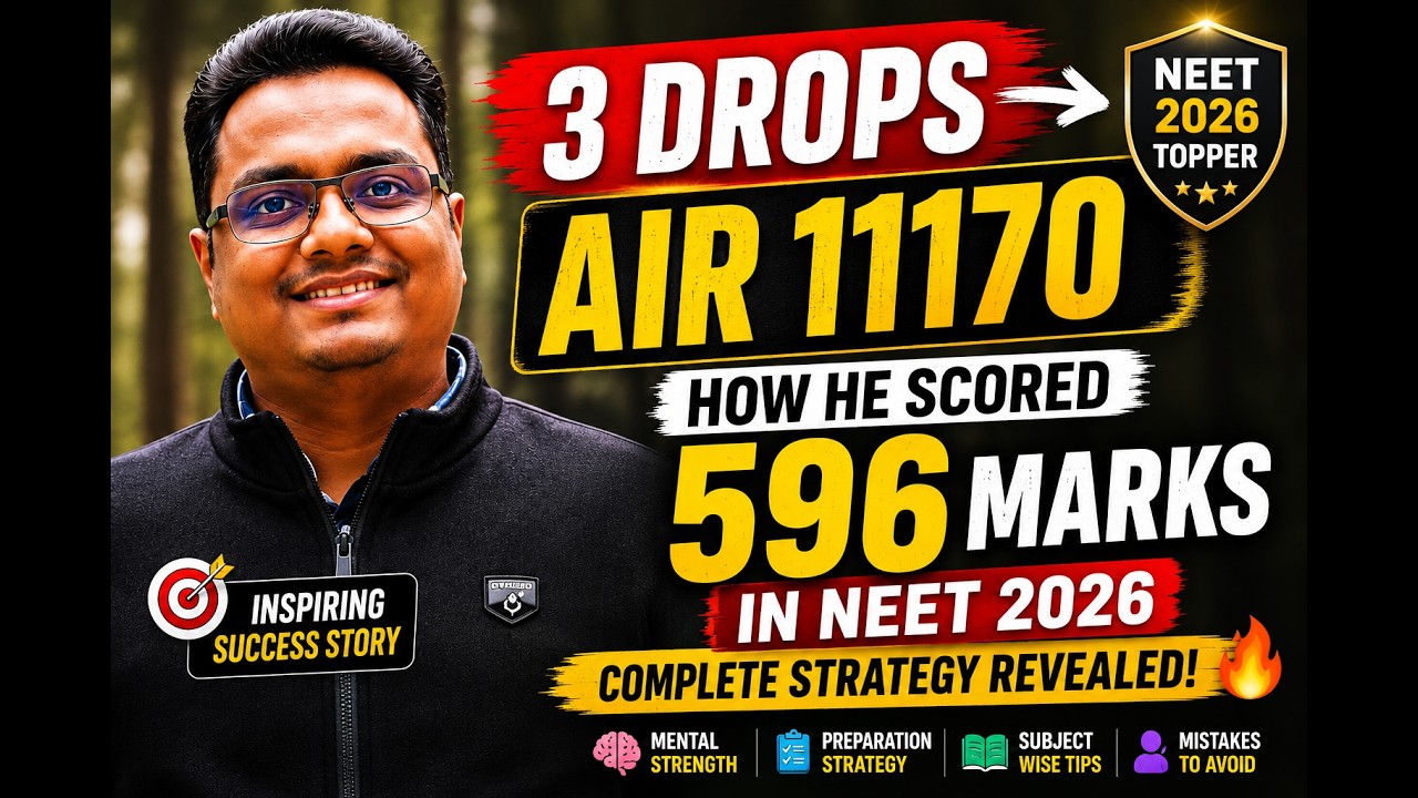 AIR 11170 After 3 Drops! How Vineet Scored 596 Marks in NEET 2026 | Complete Strategy Revealed