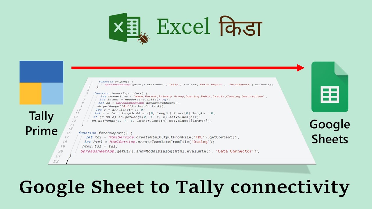 Google Sheet to Tally report connectivity on realtime-basis