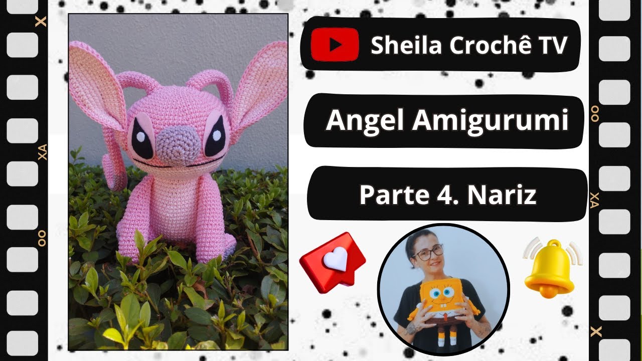 Angel. Parte 4. Nariz. Angel e Stich Amigurumi.