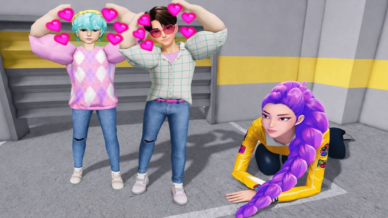 BABY SAJA & JINU FALL FOR RUMI IN BARRY PRISON RUN! #roblox #obby #sprunki