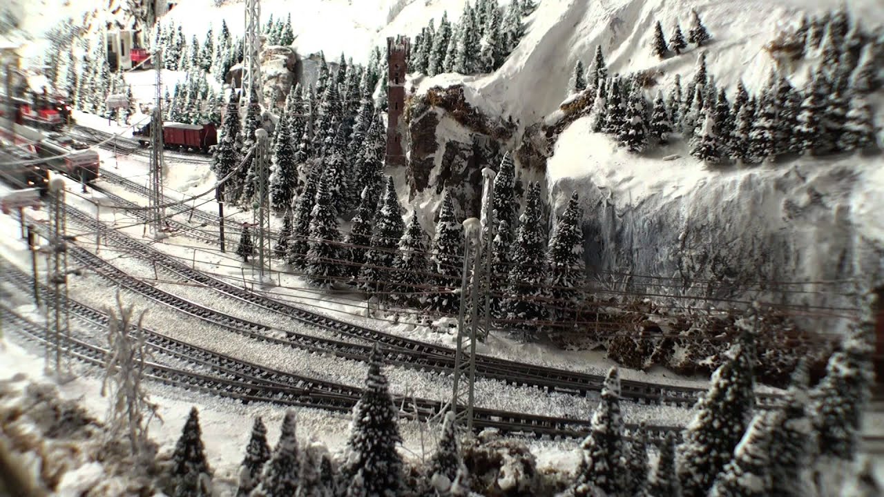 Schweizer Eisenbahn Bonanza im Winter(1), Swiss Railway Bonanza in winter(1): Märklin Modell Anlage