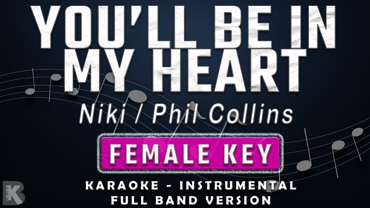 YOU'LL BE IN MY HEART - FEMALE KEY - FULL BAND KARAOKE - INSTRUMENTAL - NIKI / PHIL COLLINS