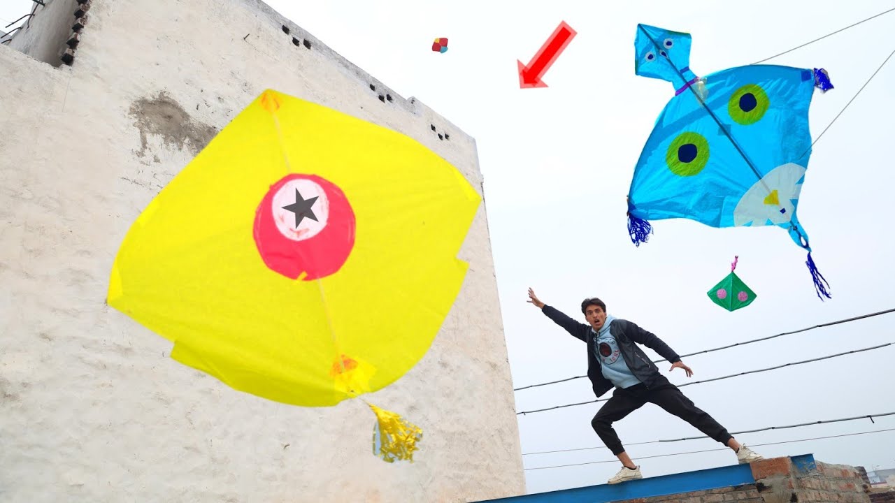 8 Feet Monster Kite Catch Abubaker | Small Pakistani Kite Caught Nasir 2025