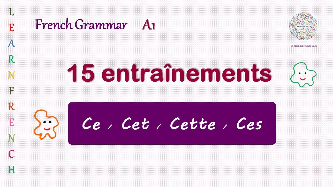 15 questions des adjectifs démonstratifs- A1 - French grammar