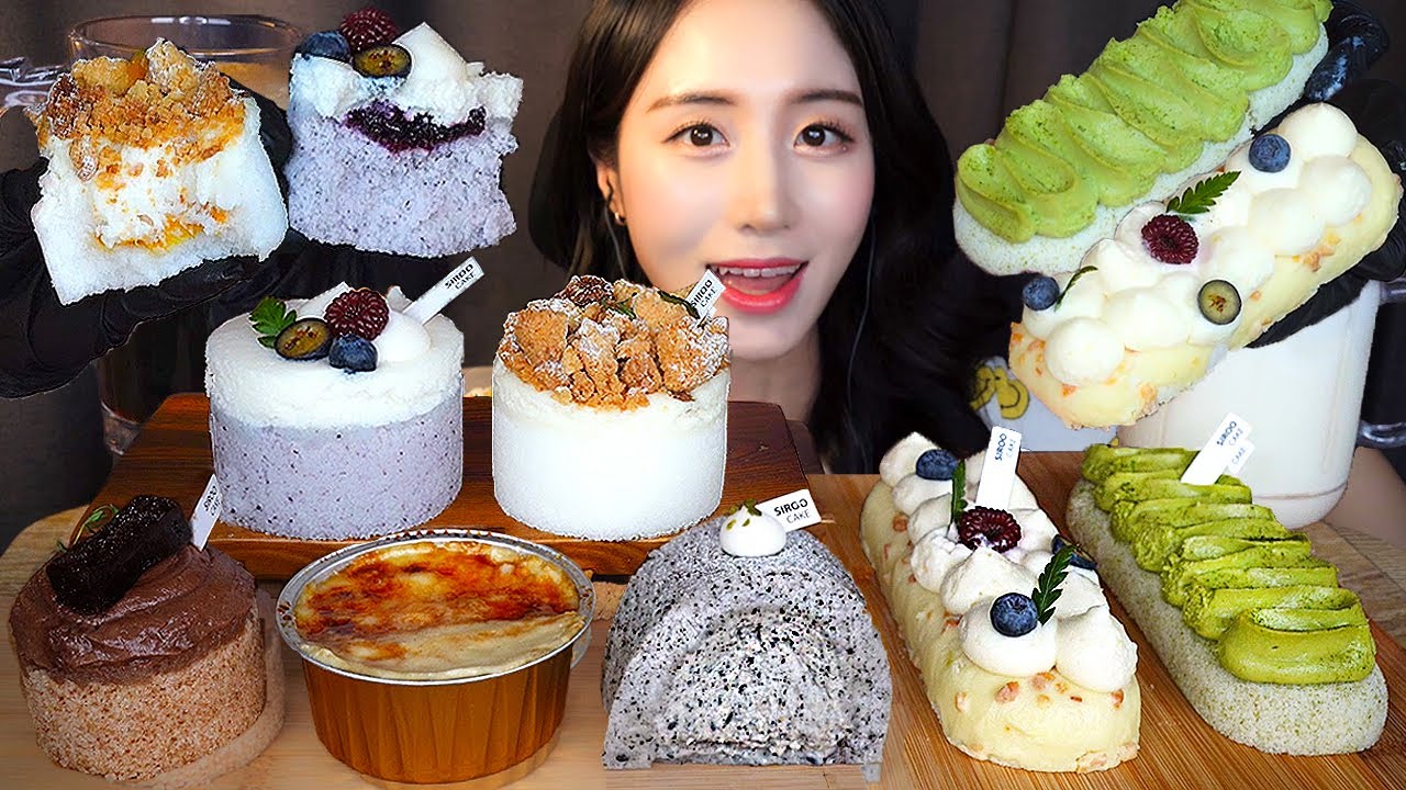 🍚 Крем-рисовый торт ASMR МукбангㅣШоколад Кекс Корейский десертㅣDessert Rice cake Mukbang
