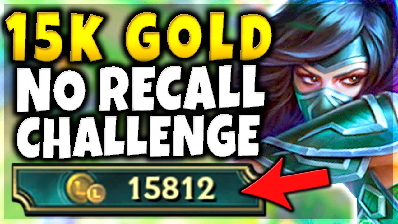 15K GOLD WITHOUT RECALLING CHALLENGE (IN DIAMOND) INSANE RANKED CHALLENGE - League of Legends