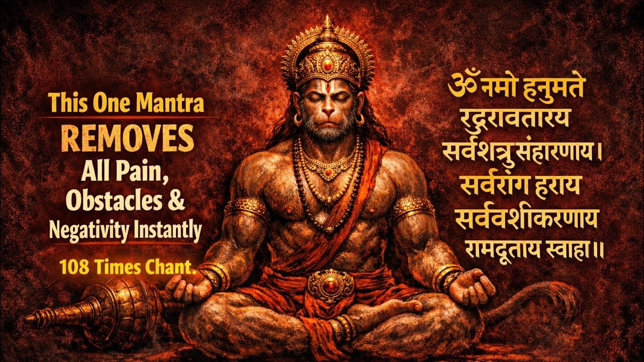 Om Namo Hanumate Rudra Avtaraya | ॐ नमो हनुमते रुद्रावताराय | Powerful Hanuman Mantra 108 Times