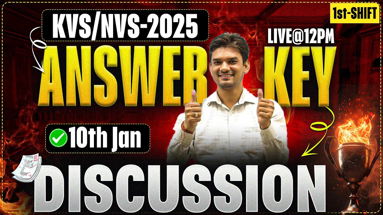 KVS NVS 2025 Tier -1 | 1-ST-SHIFT | KVS 10 January Expected Answer Key | BY CHANDRA INSTITUTE