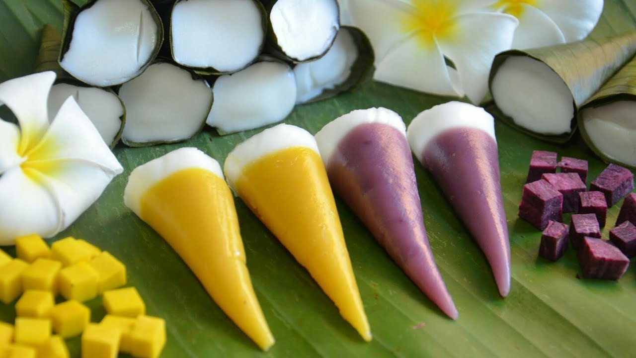 ขนมกรวยมันม่วง,ฟักทอง แป้งนุ่มละมุนลิ้น หอมมันกะทิสด ขนมไทยสร้างอาชีพ(สูตรอยู่ใต้คลิป)