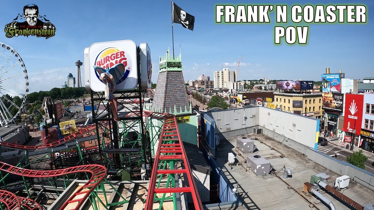 Frank' N Coaster POV (4K 60FPS), House of Frankenstein Rooftop Roller Coaster | Non-Copyright